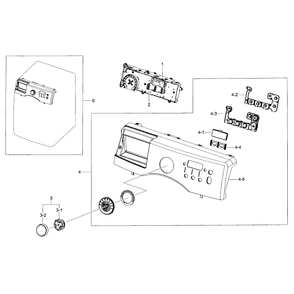 Control Panel Diagram and Parts List for WF36J4000AW A2-0000 Samsung Washer