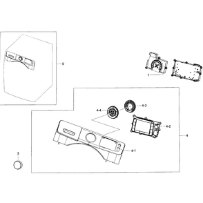 Control Panel Diagram and Parts List for WF45H6100AP A2-01 Samsung Washer