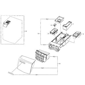 Drawer Diagram and Parts List for WF520ABW XAA-04 Samsung Washer
