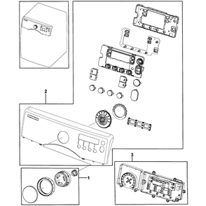Control Panel Diagram and Parts List for DV331AGR XAA-0000 Samsung Dryer