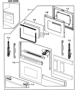 Part Location Diagram of DG94-00073A Samsung Assembly DOOR SUB;FTQ352IWUW