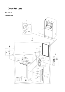Left Refrigerator Door Diagram and Parts List for RF23BB8200AP AA-00 Samsung Refrigerator