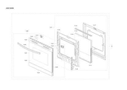 Part Location Diagram of DG94-03005A Samsung Handle Assembly