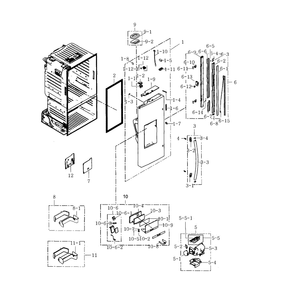 Fridge Door L Diagram and Parts List for RF23HTEDBSR AA-03 Samsung Refrigerator
