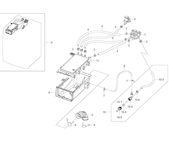 Drawer Housing Diagram and Parts List for WF455ARGSGR A2-0000 Samsung Washer
