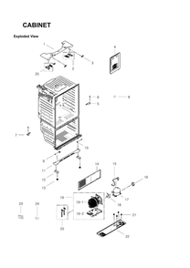 Cabinet Parts Diagram and Parts List for RFG29THDBP XAA-00 Samsung Refrigerator