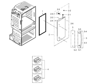 Part Location Diagram of DA82-03049G Samsung Packing Door Assembly