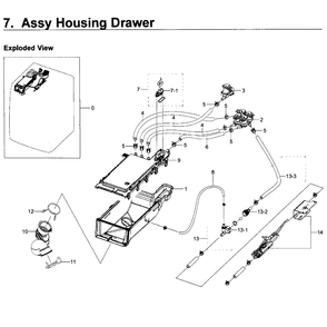 Housing-Drawer Diagram and Parts List for WF419AAW XAA-03 Samsung Washer