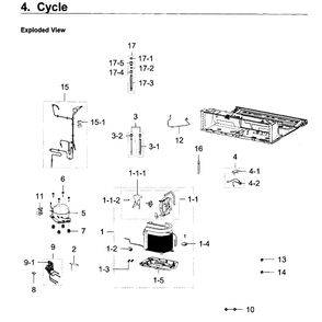 Cycle Diagram and Parts List for RF22K9381SG AA-01 Samsung Refrigerator