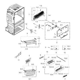 Freezer Assy Diagram and Parts List for RF25HMEDBSR AA-0000 Samsung Refrigerator