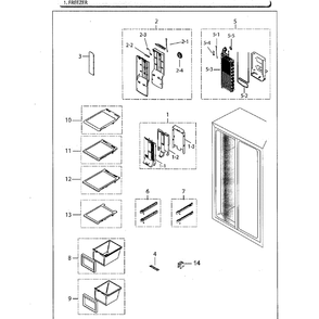 Freezer Diagram and Parts List for RS25H5111BC AA-02 Samsung Refrigerator