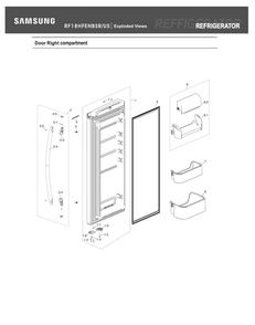 Right Door Compartment Diagram and Parts List for RF18HFENBSR US-53 Samsung Refrigerator