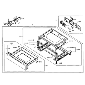Drawer Assembly Diagram and Parts List for NX58F5300SS AA-00 Samsung Range