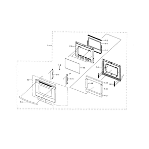 Door Diagram and Parts List for NE595R0ABWW AA-01 Samsung Range