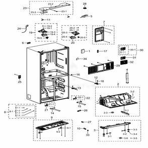 Part Location Diagram of DA94-04405P Samsung Power Control Board Assembly