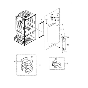 Door R-Refrigerator Diagram and Parts List for RF28HFEDBSR AA-01 Samsung Refrigerator
