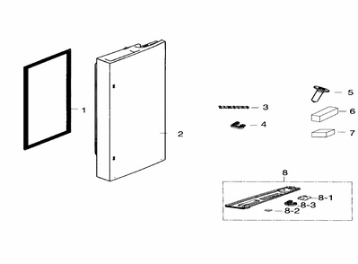 Right Door Diagram and Parts List for RF26HFENDSR AA-0002 Samsung Refrigerator