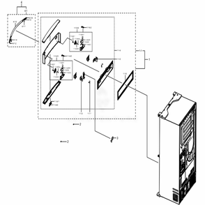 Mid Door Diagram and Parts List for RF22NPEDBSG (AA)(0000) Samsung Refrigerator