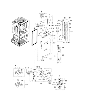 Fridge Door L Diagram and Parts List for RF28HFEDBSR AA-08 Samsung Refrigerator