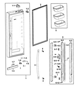 Refrigerator Door L Diagram and Parts List for RFG293HAPN XAA-0001 Samsung Refrigerator