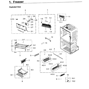 Freezer Diagram and Parts List for RF28JBEDBSR AA-06 Samsung Refrigerator