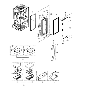 Refrigerator Door R Diagram and Parts List for RF30HDEDTSR AA-03 Samsung Refrigerator