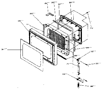 Door Diagram and Parts List for 4018922990  Kenmore Microwave