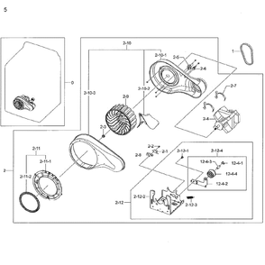 Motor Duct Diagram and Parts List for DV48H7400EW A2-02 Samsung Dryer