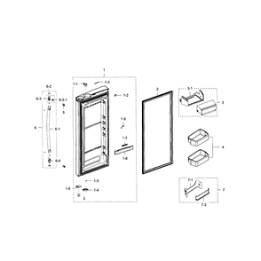 Refrigerator Door R Diagram and Parts List for RFG238AARS XAA-01 Samsung Refrigerator