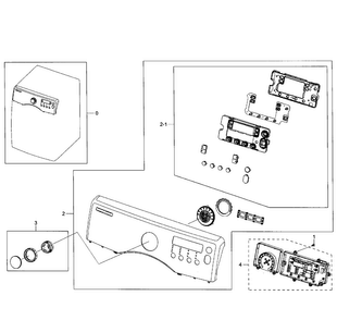 Control Panel Diagram and Parts List for DV331AER XAA-0003 Samsung Dryer