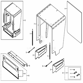 Part Location Diagram of DD82-01559A Samsung A/S Assy-Packing Parts; Dw7000km,oem