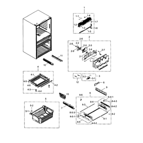 Freezer Diagram and Parts List for RF24FSEDBSR AA-03 Samsung Refrigerator