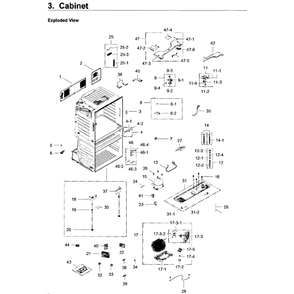 Cabinet Diagram and Parts List for RF28JBEDBSR AA-0003 Samsung Refrigerator