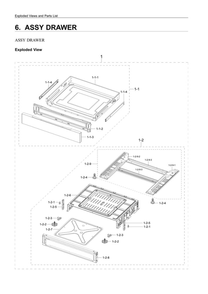 Drawer Assembly Diagram and Parts List for NX60T8311SS AA-03 Samsung Range
