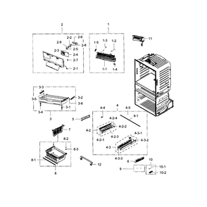 Freezer Diagram and Parts List for RF28HMEDBSR AA-0009 Samsung Refrigerator