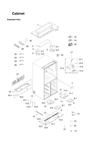 Cabinet Parts Diagram and Parts List for RF24J9960S4 AA-05 Samsung Refrigerator