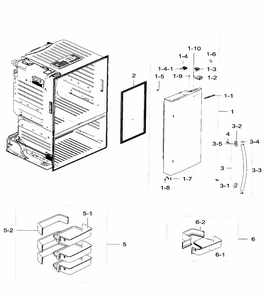 Right Door Diagram and Parts List for RF28HFEDBWW AA-0004 Samsung Refrigerator