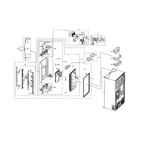 Part Location Diagram of DA97-12628S Samsung Dispenser Lever Assembly