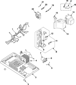 Internal Control/latch Asy/base Diagram and Parts List for MW5380W XAA Samsung Microwave