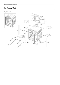 Tub Assembly Diagram and Parts List for DW80K7050UG AA-03 Samsung Dishwasher