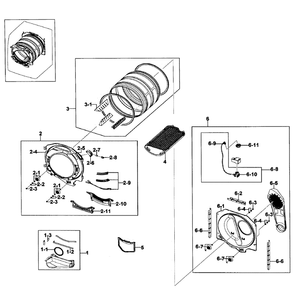 Drum Diagram and Parts List for DV409AER XAA-02 Samsung Dryer