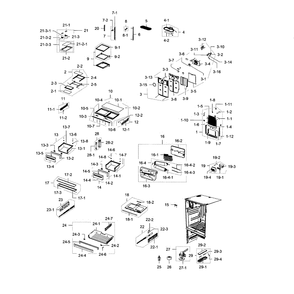 Fridge Diagram and Parts List for RFG237AABP XAA-05 Samsung Refrigerator