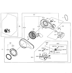 Motor Assy Diagram and Parts List for DV476ETHASU A1-0000 Samsung Dryer