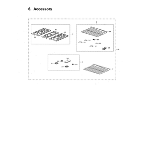 Accessory Diagram and Parts List for NX58M6630SS AA-00 Samsung Range