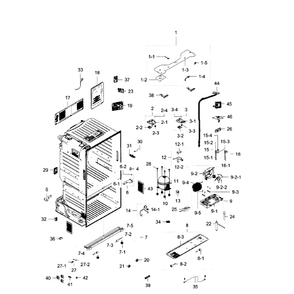Cabinet Diagram and Parts List for RF28HFEDBSR AA-06 Samsung Refrigerator