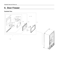 Freezer Door Parts Diagram and Parts List for RF22R7351SR AA-00 Samsung Refrigerator