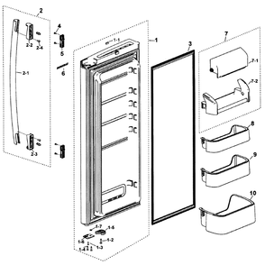 Right Door Diagram and Parts List for RF197ABBP XAA-0000 Samsung Refrigerator