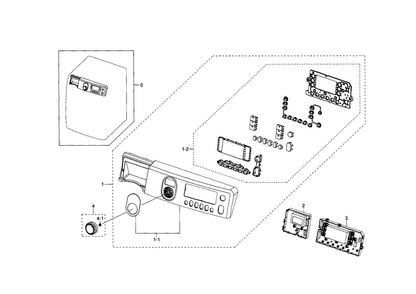 Control Panel Diagram and Parts List for WF448AAE XAA-0002 Samsung Washer