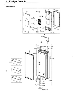 Fridge Door L Diagram and Parts List for RF28K9580SG AA-0001 Samsung Refrigerator