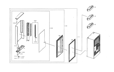 Right Freezer Door Diagram and Parts List for RF28N9780SR AA-00 Samsung Refrigerator